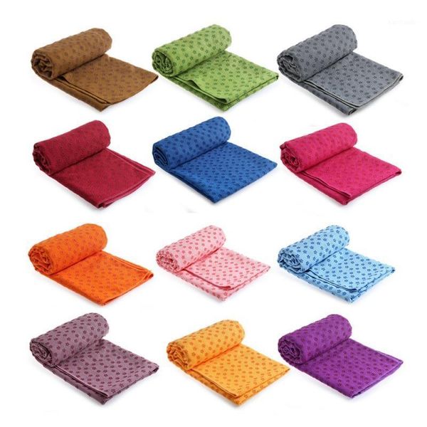 

yoga blankets soft mat non-slip towel pvc plum blossom printed fitness supplies1