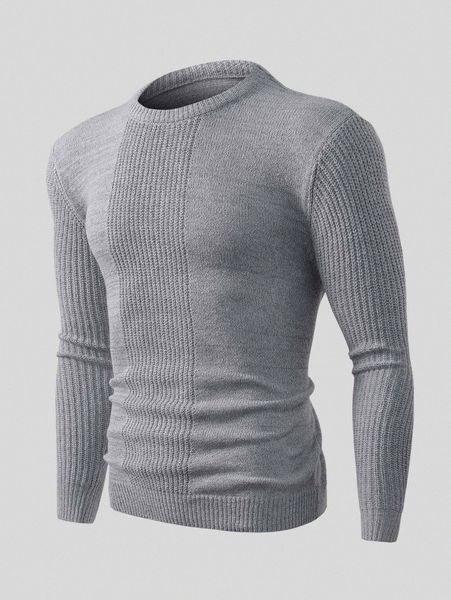 

men round neck sweater 37am#, White;black