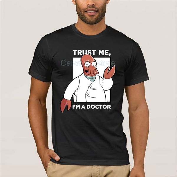 

casual loose summer for men's zoidberg trust me doctor printed crew neck short sleeve casual sport hooded sweatshirt hoodie men t shirt