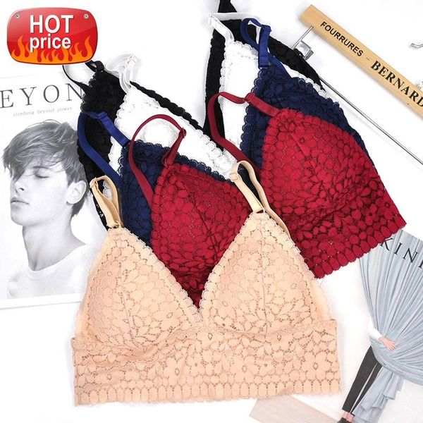 

sports bra for fitness women yoga underwear lace padded workout running bra breathable comfortable size crop female #036b, White