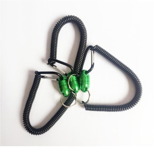 

2pcs fishing lanyard spring boating fishing rope retractable coiled tether with carabiner for pliers lip grips fishi qylydp