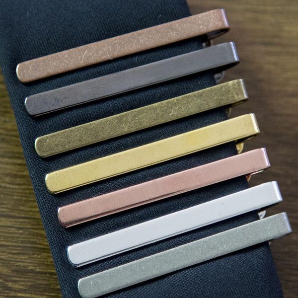 

новый простой модный стиль галстуки зажима для мужчин металлический золотой тональный тон простой бар застежка практичный галстук застегиван, Silver