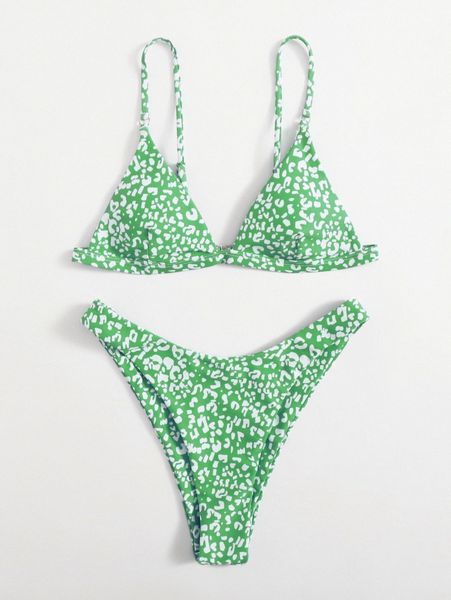 

leopard triangle high cut bikini swimsuit l1ik#, White;black