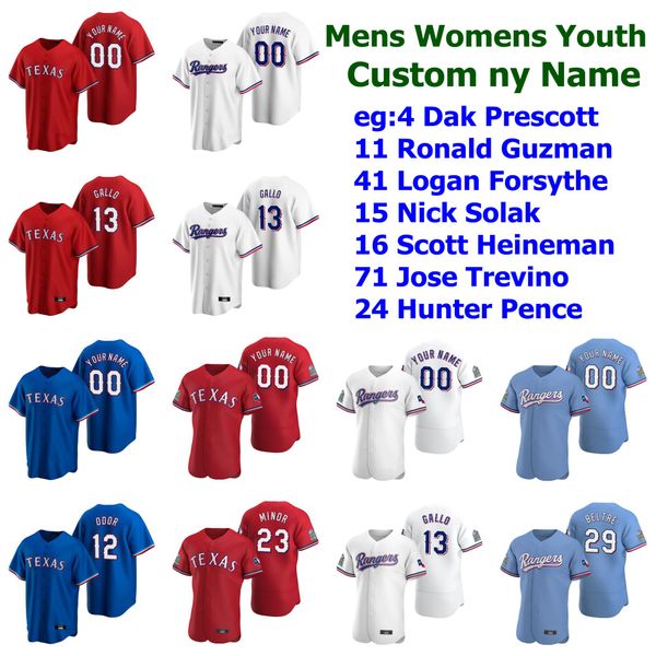 

дак прескотт джерси бейсбол майки мужской рональда гузман логан форсайт ник солак скотт гейнемана хосе тревино охотник охотника на заказ, Blue;black