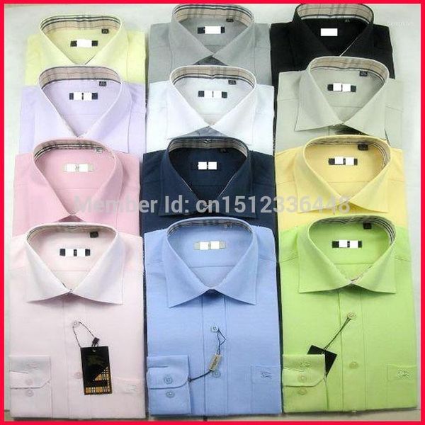 

men's dress shirts wholesale- design men long sleeves wedding cotton turn-down collar formal business clothiing1, White;black