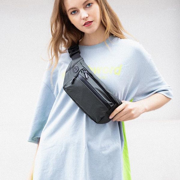 

waist bags women bag nylon waterproof pack double zipper chest multi-function mobile phone pockets bolso femenina saco1