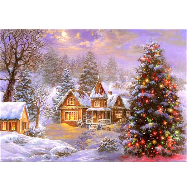 

5d painting full round diamond embroidery snow christmas trees tree home decor mosaic wall sticker gift