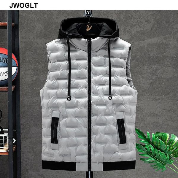 

mens clothing vest jacket autumn warm sleeveless jacket male winter casual black waistcoat men vest hat veste homme 4xl 5xl, Black;white