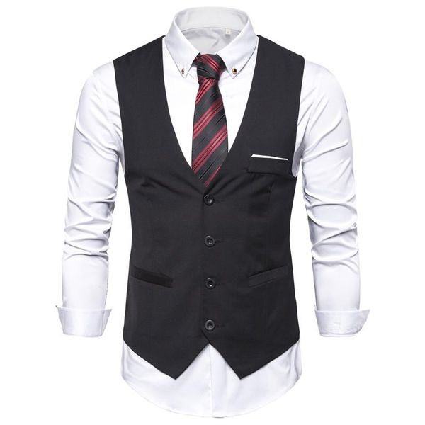 

6xl big size mens black blue red dress vest waistcoat for men sleeveless blazer business casual suit vests formal chaleco hombre, Black;white