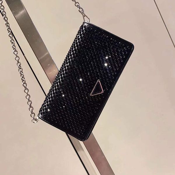 

the latest fashion full diamond chain long shoulder strap female designer shoulder bag crystal diamond 1bp018