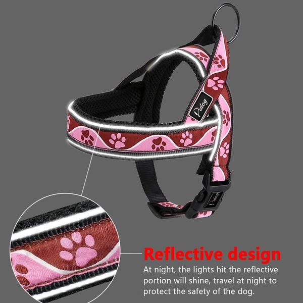 

reflective large dog harness nylon padded pet no pull quick fit training vest with handle for small medium large br sqcejh