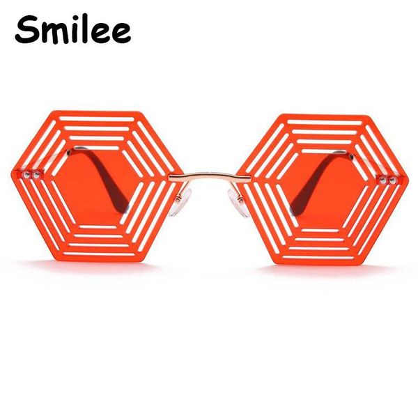 

sunglasses fashion polygon rimless hollow lens hippie spiderweb sun glasses for women red pink rave party eyewear uv4, White;black