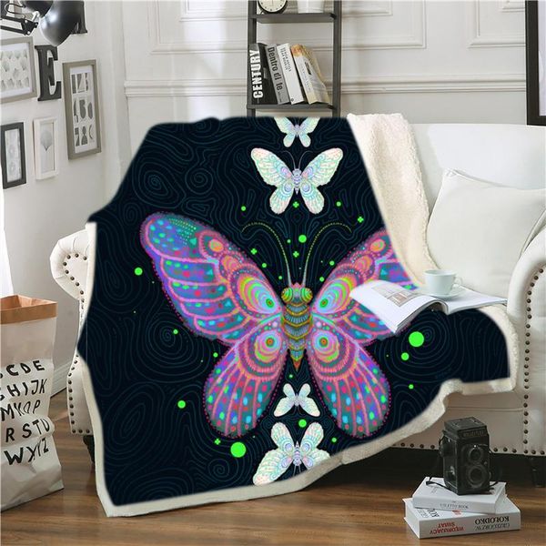 

blankets butterfly throw blanket soft cozy sherpa plush fluffy fuzzy big small large couch bedroom decor kids girls gifts