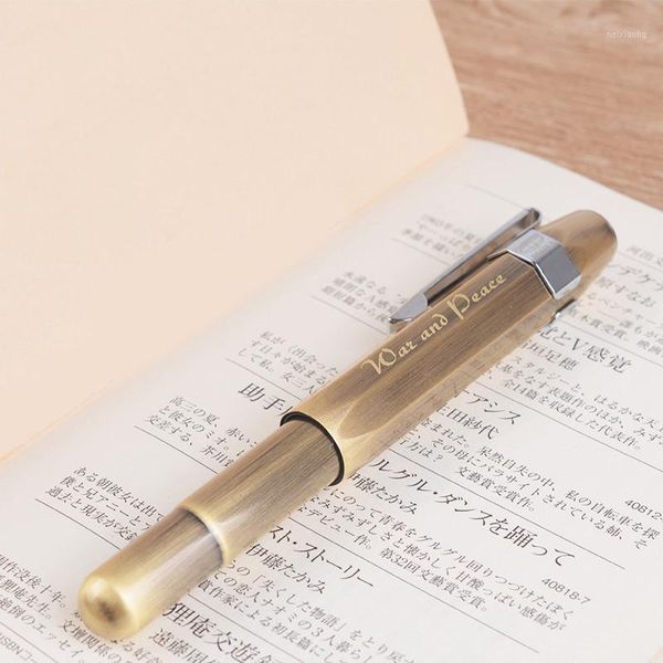 

fountain pens delike design copper pen short 0.38mm 0.58mm 0.6mm creative pocekt with gift box for collection1