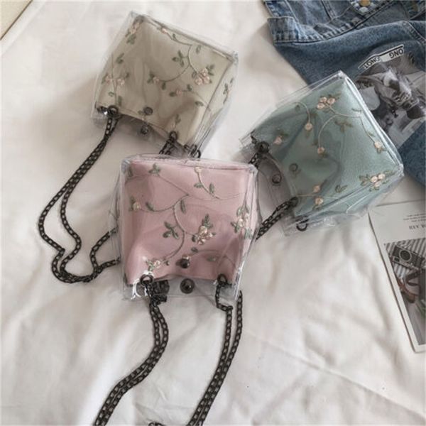 

new 2021 Fashion Transparent Handbag Beach Chain Shoulder Clear Jelly Purse Lady Crossbody Bag Messenger Bags For Women