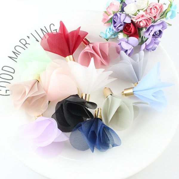 

10pcs multicolor mini flowers tassels fringe red black white grey diy accessories earrings necklaces jewelry findings pendants h wmtemn