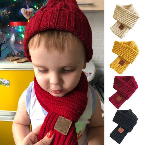 

hair accessories cute baby scarf autumn winter boys girls warm knitted scarves solid color children neck warmer scarf1, Slivery;white