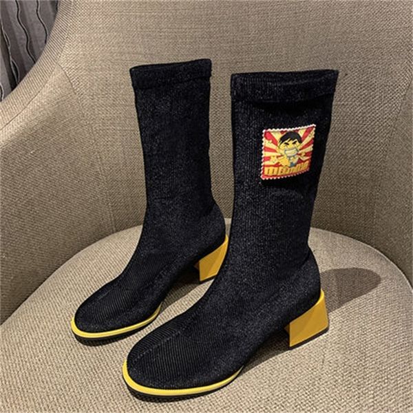 

2021 new autumn women on the knee fashion comfortable korean style boots uou7, Black