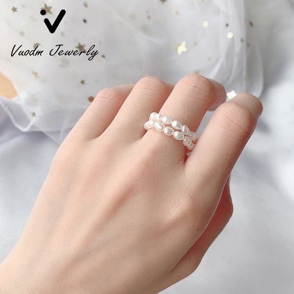 

mini small rings natural freshwater pearl rings 2-3mm pearl ring for women fashion jewelry gift wholesale, Silver
