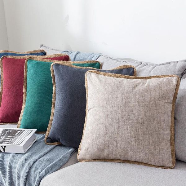 

burlap cushion cover pillow cover cojines cushion decorative cushions home decor sofa throw pillows chair almofadas para1
