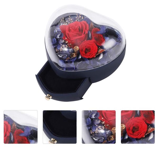 

1pc creative heart-shaped immortal flower gift box gift storage packing box