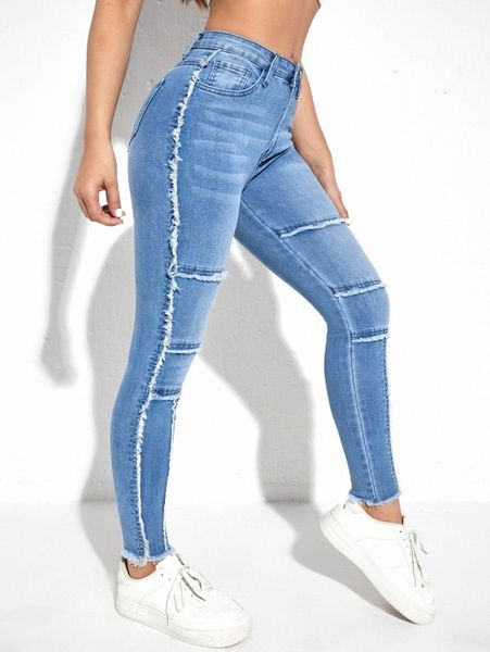 

raw trim skinny jeans 51ky#, Blue