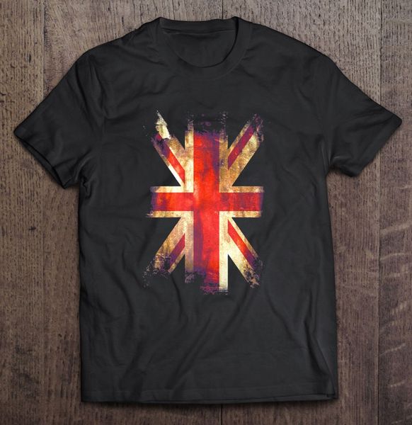 

men's black multicolor cool t-shirt united kingdom flag grunge version t-shirts sport hooded sweatshirt hoodie