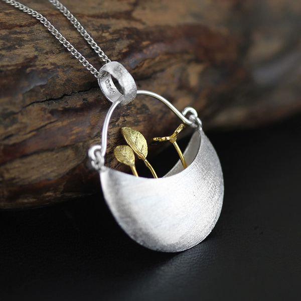

inature 925 sterling silver my little garden pendant necklace for women jewelry q0531