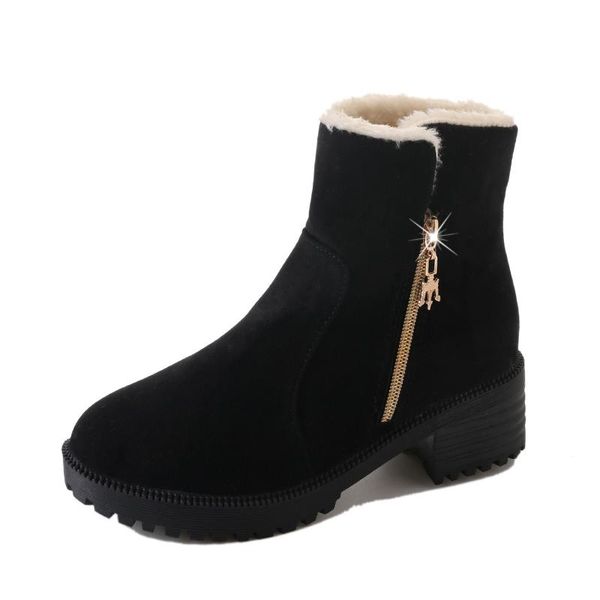 

women boots winter shoes plus size platform female warm botas mujer 2020 booties ankle for women snow boots black