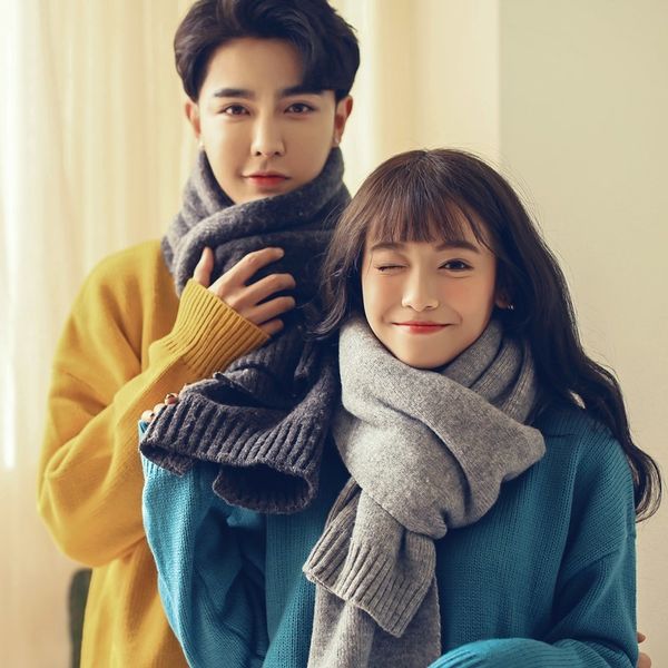 

платки женщина зима новые любителей мальчиков и девочки студенты корейская версия универсальной твердой шерсти трикотажной bib подарок тенде, Blue;gray