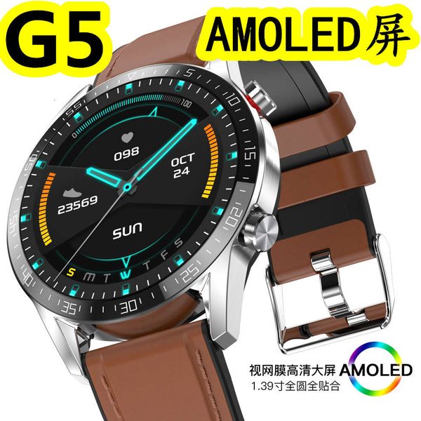 

g5 smart watch 1.39 "high definition amoled round screen with constant light dial bluetooth 5.1 multi language