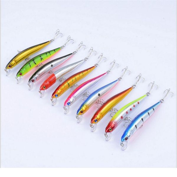 

1pcs minnow 9.7cm 8.2g hard bait fishing lure bass crankbait iscas artificiais lure wobblers 6# hook 3d eyes fishin bbyisb