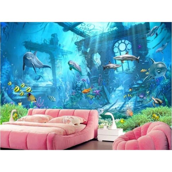 

beibehang wall paper for kids room mural wallpaper 3d underwater world bedroom wallpaper wallpaper background pap bbyroz lg2010
