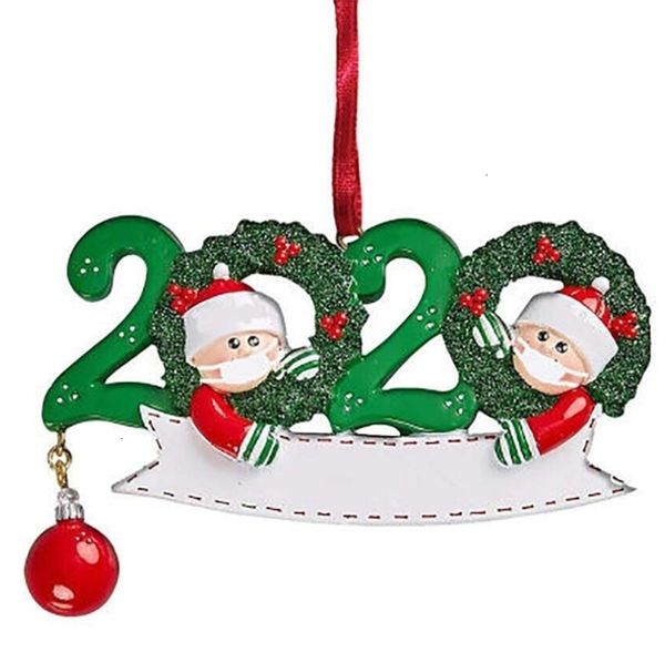 

survived 2020 christmas ornament personalized family of 2/3/4/5 ornament with face masks and hand sanitized decorations a10