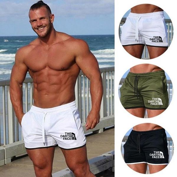 

2020 men fitness bodybuilding shorts man summer gyms workout male breathable mesh quick dry sportswear jogger beach short pants, White;black