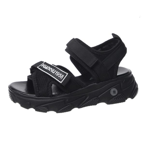 

2021 new size 35-42 thick sandals of women open toed summer shoes chunky sandalias mujer khno, Black
