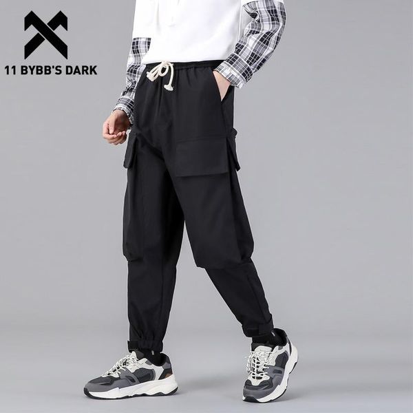 

men's pants 11 bybb's dark hip hop cargo men harajuku pockets streetwear sweatpants joggers trousers techwear harem 2021ss, Black