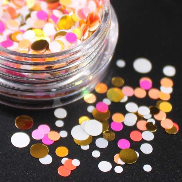 

nail glitter 1 box shiny round ultrathin sequins colorful art tips uv gel 3d decoration manicure diy accessories 2021 nr222, Silver;gold