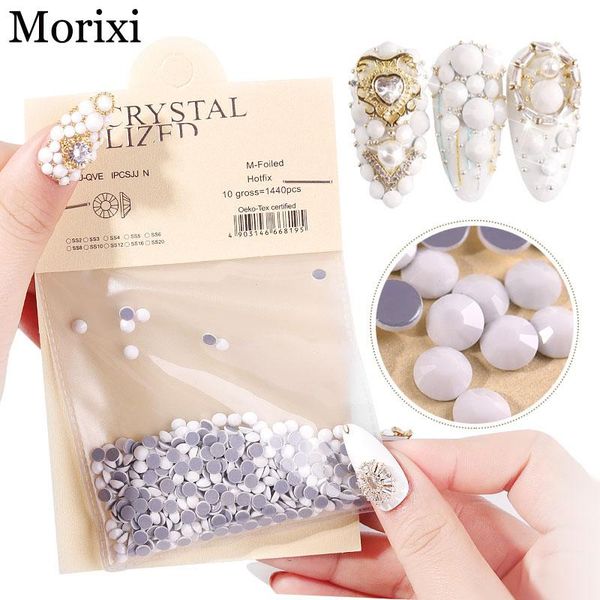 

nail art decorations rhinestones white porcelain glass flakes 480/720/1440pcs round shape decoration ab stick drill mz234, Silver;gold