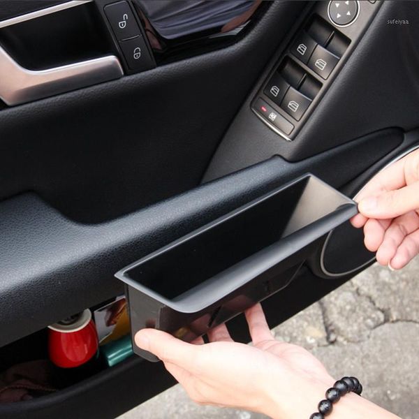 

interior black car door armrest handle holder storage box for c class w204 2008-2014 auto bag container1