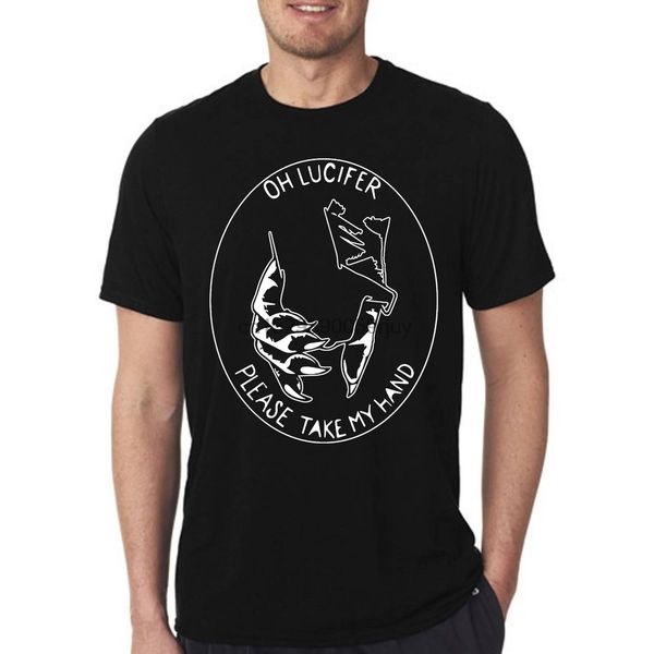 

sport t shirt lucifer please take my hand satanic telema pentacle wicca esoteric hands chain devil 100% cotton made in italy