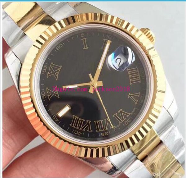 

u1 luxury watches 41mm yellow gold stainless steel roman dial automatic mechanical men's watches quality, Slivery;brown