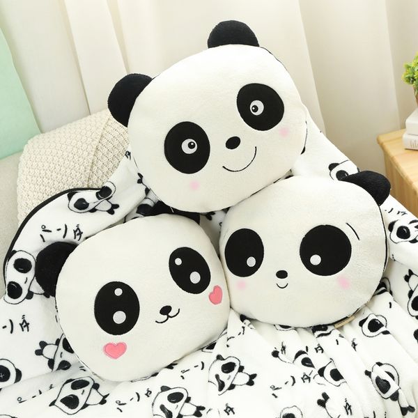 

30см cute panda с бланкет плюшевые подушки мягкая фаршированные мультфильм животных panda кукла спящая подушка подушка младенца girlfriend п