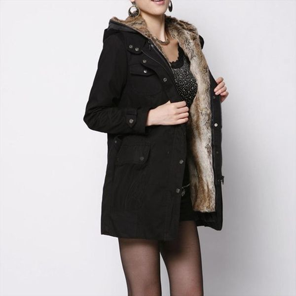 

2020 parka winter jacket women thickening cotton winter coat women hooded jacket parka female outwear 3, Black