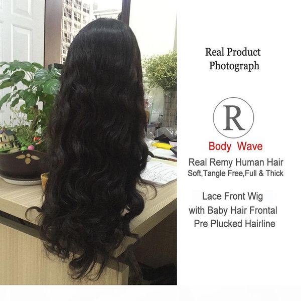 

brazilian human hair lace front wigs for black women brazilian body wave pre plucked natural hairline lace front wigs with baby hair, Black;brown