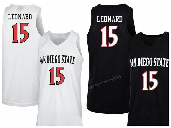 

custom retro #15 kawhi leonard san diego state aztecs basketball jersey men's all stitched any size 2xs-3xl 4xl 5xl name or number, Black;red