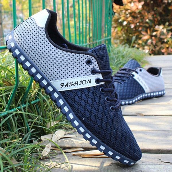 

new casual shoes men's spring air mesh fabric cloth patchwork loafers leisure canvas shoe for men cool walk shoes big size #a16f