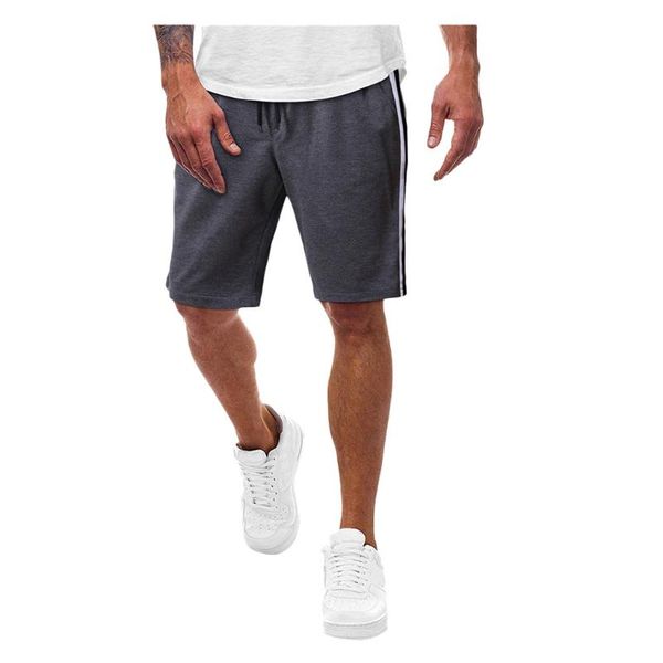 

mens shorts summer men's daily casual loose shorts high waist drawstring elastic white color matching waist color block, White;black