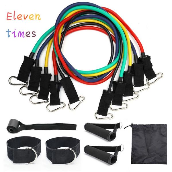 

resistance bands fitness rally belt 11 pieces set rope elastic yoga exercise skipping health