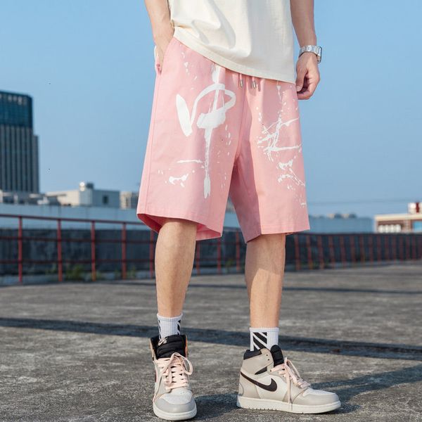 

2021 new man oversize casual men's chinese style graphic printed pants spring summer new hip hop streetwear shorts ihua, White;black